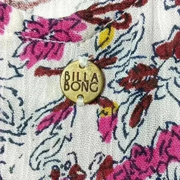 Billabong Flowered Tunic, long-sleeved  Boho Beachy - Picture 8 of 9